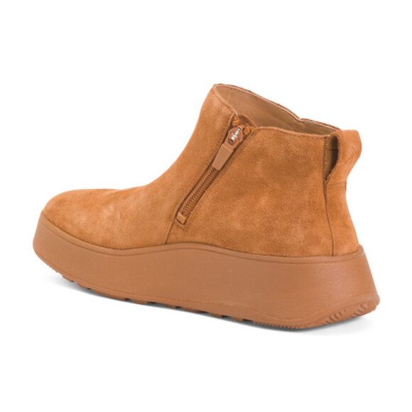 FITFLOP Suede F Mode Flatform Zip Ankle Boots - Picture 2 of 3